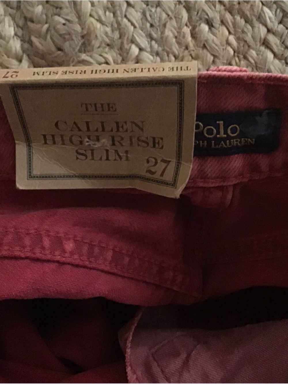 Polo Ralph Lauren The Callen High Rise Slim  27R Jeans NWT Stonewashed Red - Picture 7 of 14